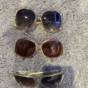 Vintage Oversized Sunglasses Lot Of 3 Rare!